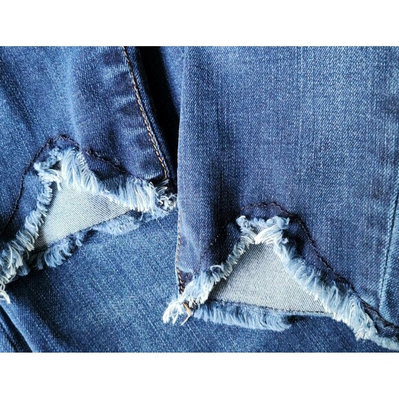 Kut from the Kloth Connie Ankle Skinny Jeans Size 0 Blue Distressed Raw Hem - Picture 10 of 10